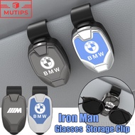BMW Car Iron Man Glasses Storage Sun Visor Car Interior Sunglasses Holder For M Power Z4 E89 E85 X5 