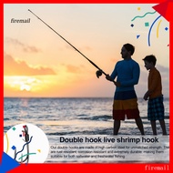 [FM] Shrimp Back Hook Live Shrimp Hook 5/10 Pcs Heavy Duty Double Fishing Hooks with Barbed Live Shr
