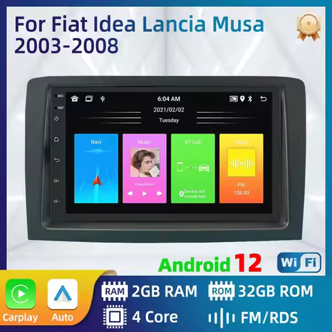 For Fiat Idea Lancia Musa 2003-2008 2 Din Android Car Radio Multimedia Player Head Unit Autoradio GP