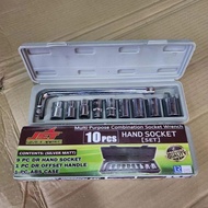 10PCS 1/2 Inch Long Impact Socket Set Black Deep Box Set Tool Set Socket Wrench Set Tool Converter R