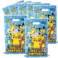 40pcs Pikachu Birthday Gift Bag Pokemon Figures Pokemon Gift Bag Pikachu Plastic Candy Bag Packaging