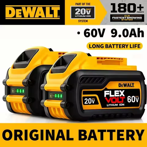 100% Original DeWALT Battery 20V/60V 6Ah 9Ah MAX FlexVolt for DCB606 DCB205 DCB206 DCB209 DCB182 Pow
