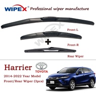 (Front/Rear 3pcs) Wiper Blade Toyota Harrier XU60 XU80 for 2014 to 2022 Year Model Toyota HARRIER  C