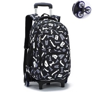 Children School Bag Primary School Trolley Bag Boys Girls Backpack 6-wheels Climbing Stairs