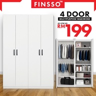 Finsso : 4 door wooden wardrobe/2door multifunctional wardrobe WITH 2 hanging pole