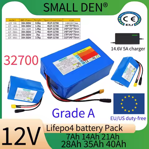New 12V 7Ah 14Ah 21Ah 28Ah 35Ah 40Ah Lifepo4 battery pack 32700 4S1P-6P for 12.8V power tool battery