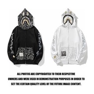 BAPE X SORAYAMA鯊魚頭聯名空山基閃電印花加絨連帽衛衣