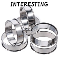 INTERESTING 6 pcs English Muffin Ring Set, 3.2'' Silvery Multipurpose Stainless Steel Ring Set, Conv