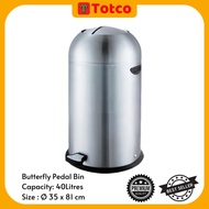 EKO EK9679 40L Butterfly Pedal Bin / Dust Bin / Trash Can Rubbish Bin Tong Sampah Stainless Steel Si
