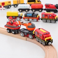 11Type Electric Train Set Locomotive Magnetic Car Diecast Slot Fit All Brand Biro Wooden Train Track Railway Educational toys