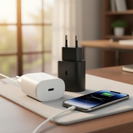 25W Power Delivery USB-C Wall Charger for Samsung Galaxy S25/S23 Ultra/S22 Plus/S21 Ultra/S20/A55/A7