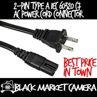 [BMC] 1m 2 Flat Pin Type A IEC 60320 C7 AC Power Cord [AC Connector] (3Pin UK/2 Round/2 Flat Pin Jap