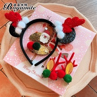 Girls' Christmas Hair Accessories Gift Box Children Cute Red Hairpin Baby Korean Style Headdress Little Girl Western Style Hair Ring