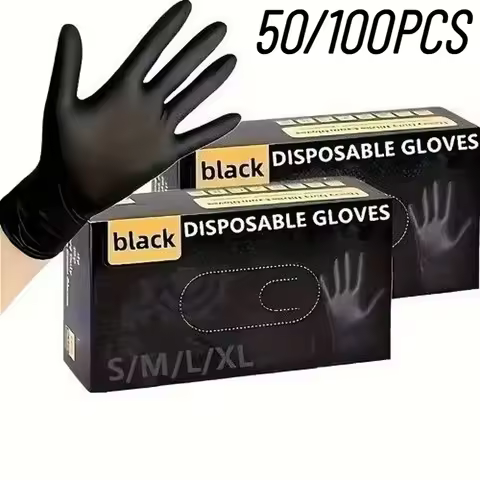 20/50/100PCS Black Disposable Nitrile Gloves Clean Stain Resistant Disposable Gloves Suitable Hairdr