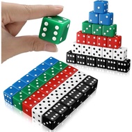 Poen 30 Pcs Standard Dice 25 mm Casino Theme Party Dice Large Opaque Jumbo Acrylic D6 Bulk Sifter fo