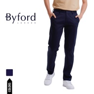 Byford Seluar | Byford Slim Fit Flat Front Cotton Pants - 3225005A