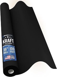 Bryco Goods Black Kraft Paper Roll - 36 Inch x 100 Feet - Ideal for Packing, Shipping, Arts & Crafts