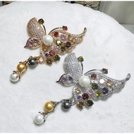 Bros Jilbab Hijab Bros Butterfly Juntai Pearl Gold Plated DiamonndLook