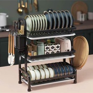 Stainless Steel Dish Rack 2/3-Tier Dish Drainer Dish Drying Rack Countertop Plate Organizer