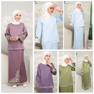 Kurung Satin Sulam Moden Qaseh. 1237 Kurung Satin Qaseh. Baju Kurung Moden Tradisional Satin Sulam. 