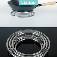 LIANPU Cauldron, Stainless Steel Rotundity Pot Storage Rack,  Bold Bilayer Wok Stand Kitchen