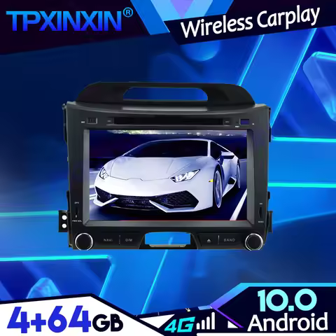 For KIA SPORTAGE 2010-2016 Android 10.0 4+64G PX6 IPS Carplay Tape Recoder Multimedia Player Navigat