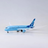 47cm Airplane 1/130 ETIHAD B787 Attihad Airlines with Light with Wheels Simulation Model Passenger A