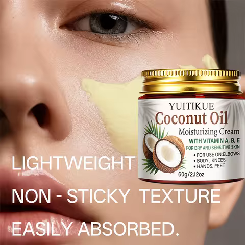 60g Coconut Vitamin Moisturizer Cream Hydrate Sensitive Dry Skin Hand Foot Body Nourishing Skin Repa