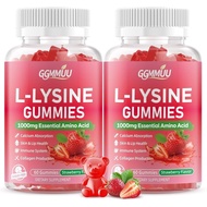 2 Pack L-Lysine Gummies 1000mg L-Lysine Supplement for Adults & Kids, Essential Amino Acid Supplemen