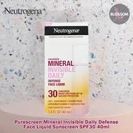 Neutrogena - Purescreen Mineral Invisible Daily Defense Face Liquid Sunscreen SPF30 40ml ครีมกันแดดส