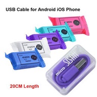 Cute Candy Cable USB Cable 20cm Type C (Free Storage Boxes)