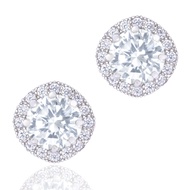 18K Gold Plated CZ Simulated Diamond Stud Earrings for Women, Hypoallergenic, 1.9 Carat