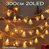 Pacific Olympia - 300cm/20 LED燈 聖誕樹+麋鹿 LED 聖誕節日燈串 (電池款) (暖白/暖黃色, 隨機發出)