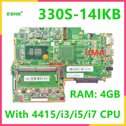 For Lenovo Ideapad 330S-14IKB Laptop Motherboard 5B20S95587 5B20S69494 5B20R07619 With CPU 4415U I3