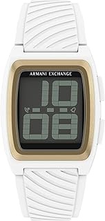 A|X Men's Digital White Silicone Watch (Model: AX2968)