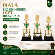 2-Leg Trophy 1 Set of 3 Pcs 1st-2nd-3rd Place Model CK04 GREEN - Large Trophy Height 54-51-49 cm