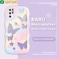 UCUC Glitter kupu-kupu Casing hp Untuk Xiaomi Poco M3 X3 M4 F4 Pro 5G C40 Mode Lembut Bergelombang S