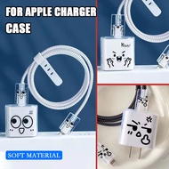 Ios18 Black Cable Protector Winder Funny 20W Cute Transparent Charger Cover for Expression