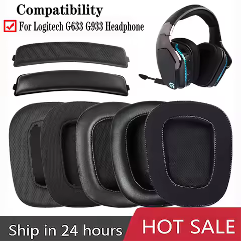 Ear Pads Headband for Logitech G933 G633 G635 G935 G633S G933S Gaming Headset Cushions Earpads Foam 