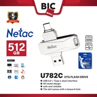 [Authorised Store] Netac OTG Flashdisk U782C USB 3.2 + Type-C Dual Flash Drive512GB Flash Disk up to