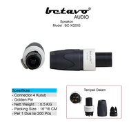 Speakon Betavo BC-X020G | Connector 4 Kutub | Gold Pin