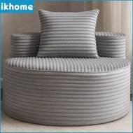 IKHOME Modern Round Corduroy Single Sofa, Cozy Curved Backrest Accent Chair for Living Room Decor