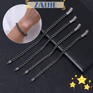 ZAIJIEE Link Chain Punk Black Color Men Bangle