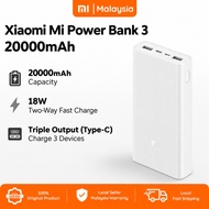 Xiaomi Mi Power Bank 3 20000mAh 18W Fast Charge Two-Way Quick Charge Type-C Triple Output Portable P