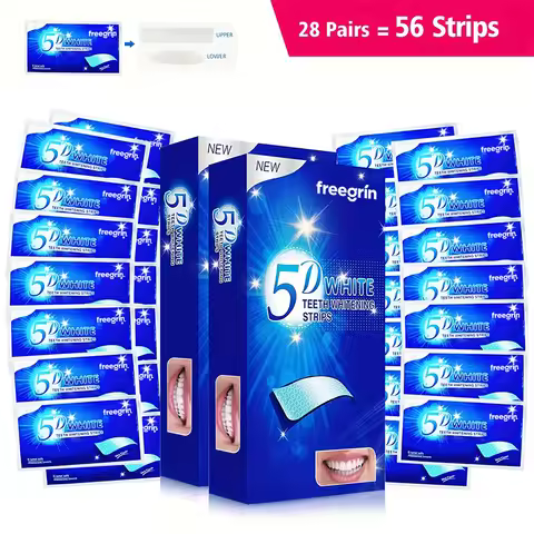 21/28 Pairs Teeth Brightening Strips for Teeth, 5D/9D Whitener Strips Reduced Sensitivity White Stri