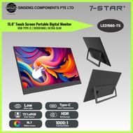 7-STAR* 15.6'' Touch Screen USB Type-C Ultra Slim 1920x1080 Portable Digital Monitor with HDMI | LED