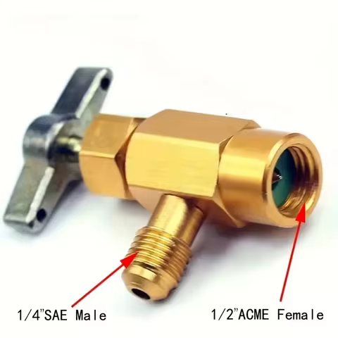 R134A Self-Sealing Bottle Opener Adapter Tap With R134A Adapter 1/4 Inch Refrigerant Can Bottle Tap 