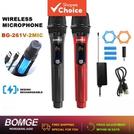 BOMGE Cordless Microphone Wireless Amgrass Karaoke Microphone Live Streaming for Party Wedding