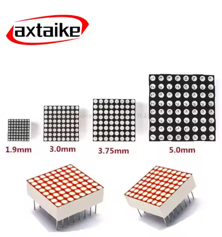 8X8 8*8 dot matrix LED nix 1.9/3.0/3.75/5.0mm red highlight 788/1088*1588/2088AS/BS Common Cathod Co