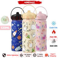 🐬18oz Kids Tumbler Kids Thermos Water Bottle New Year Gift Thermos Flask Stainless Steel Cute Cartoo